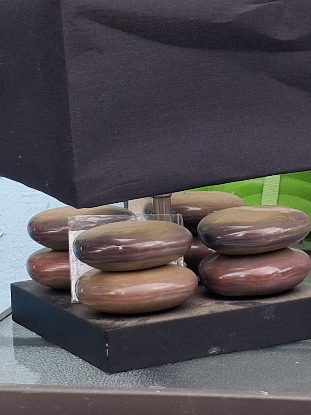 Decorative Pebble Table Lamp Base in Brown and Olive by